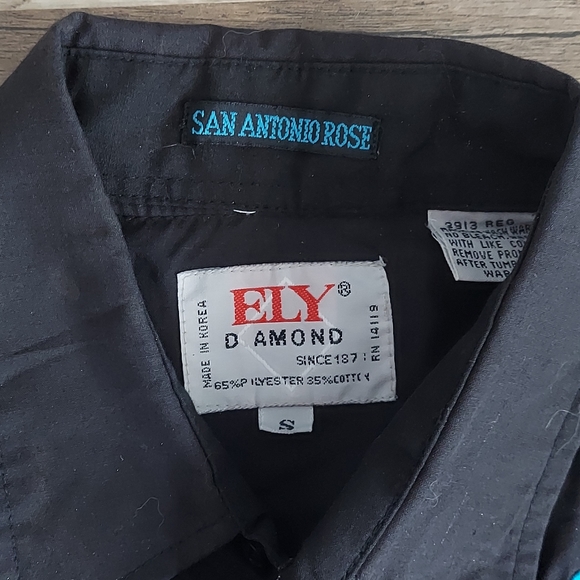 Vintage Ely Diamond Embroidered Pearl Snap Western Shirt Small - Picture 7 of 12